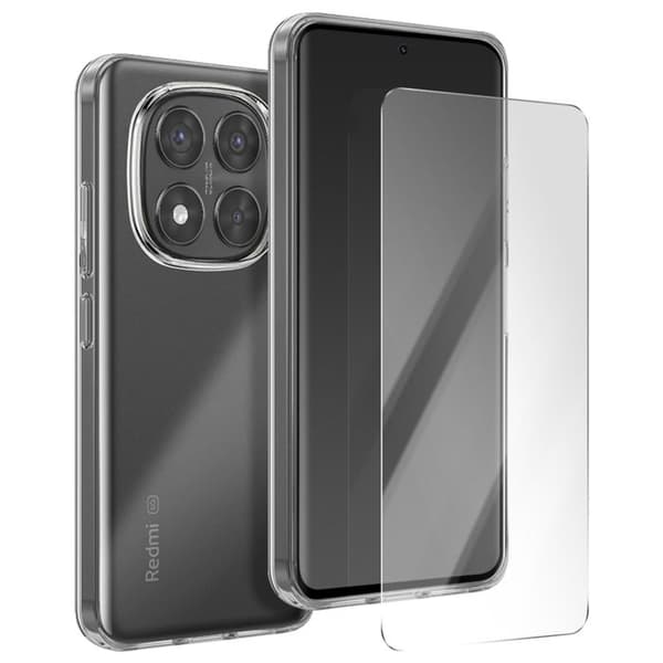 Skyddspaket för Xiaomi Redmi Note 14 Pro 5G TPU-fodral och 7H härdat glas Moxie Transparent