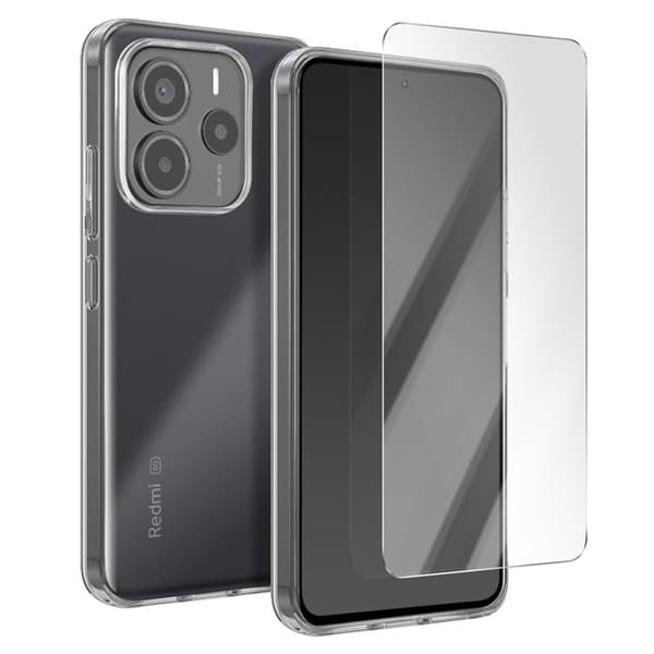 Skyddspaket för Xiaomi Redmi Note 14 5G TPU-fodral och 7H härdat glas Moxie Transparent