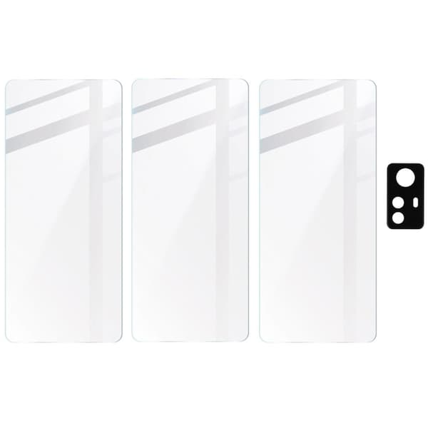 3x Glas + Kameraglas BIZON Clear 2-pack för Redmi Note 12S
