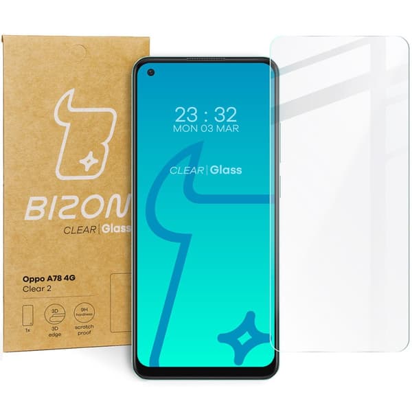 Bizon Glass Clear 2 Härdat Glas för Oppo A78 4G