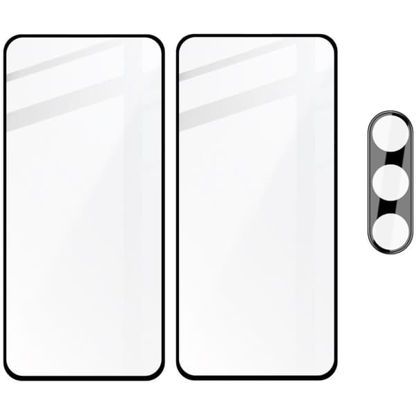 2x Glas + Kameraglas BIZON Edge 2-pack för Galaxy S23 FE
