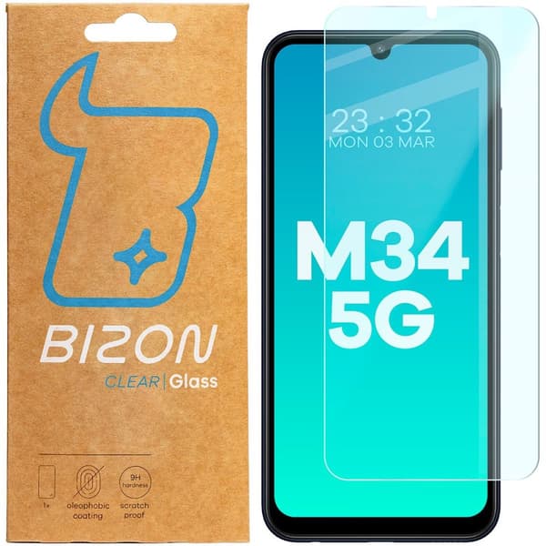 Bizon Glass Clear 2 Härdat Glas för Galaxy M34 5G