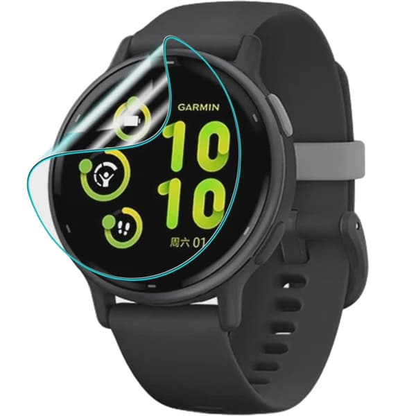 Hydrogelfilm för Bizon Glass Watch Hydrogelskärm för Garmin Vivoactive 5, 2 st.