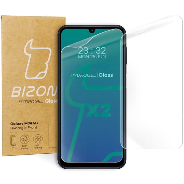 Bizon Glass Hydrogel -näytönsuoja Galaxy M34 5G:lle, 2 kpl