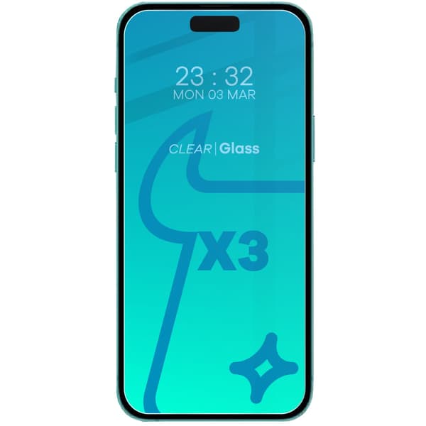 3x Lasi + Kameralasi BIZON Clear 2 Pakkaus iPhone 15 Plussalle