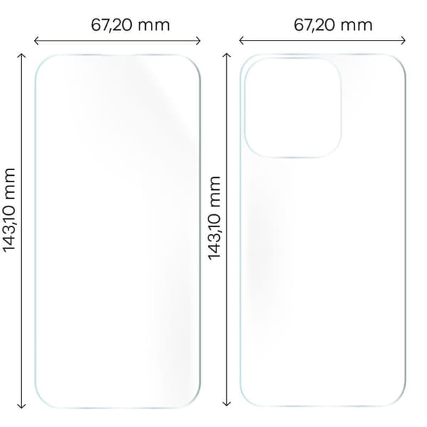 Hydrogelfilm för baksida och framsida Bizon Glass Hydrogel Pack för iPhone 15 Pro