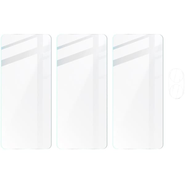 3x Glas + Kameraglas BIZON Clear 2-pack för Oppo A78 4G