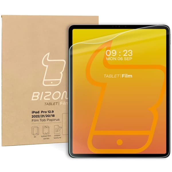 Bizon Film Tab Papirus papirlignende folie til iPad Pro 12.9 2022/2021/2020/2018, 2 stk.