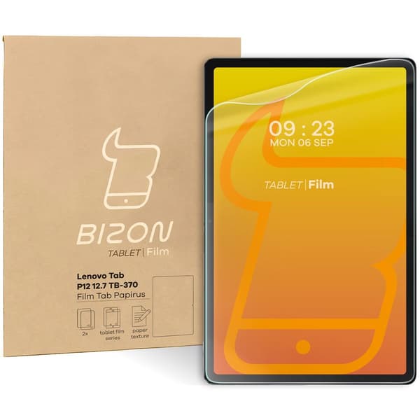 Bizon Film Tab Papirus pappersimitationsfolie för Lenovo Tab P12 12.7 TB 370, 2 stycken