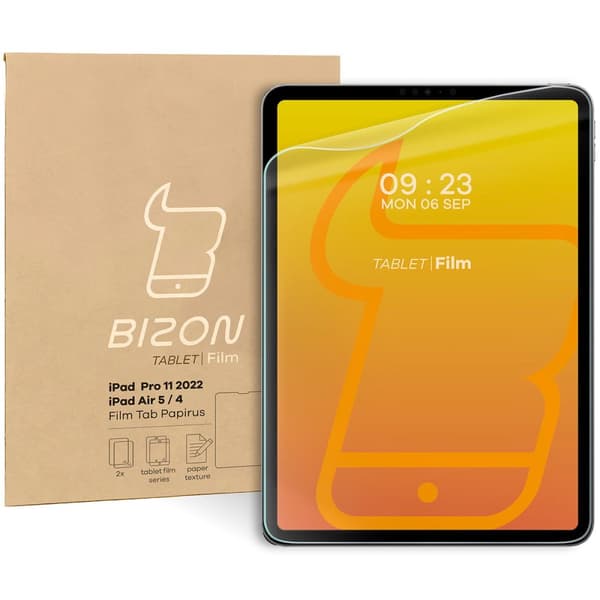 Bizon Film Tab Papirus pappersimitationsfolie för iPad Pro 11"" 2022/2021/2020/2018, Air 10.9"" 5/4, 2 stycken