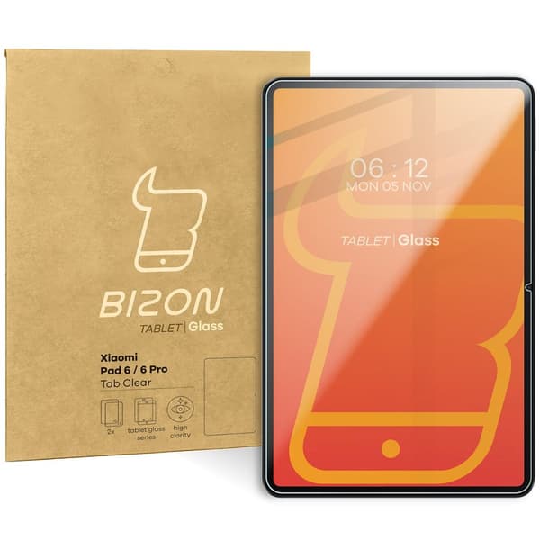 Bizon Glass Tab Klar härdat glas för Xiaomi Pad 6 / 6 Pro, 2 st
