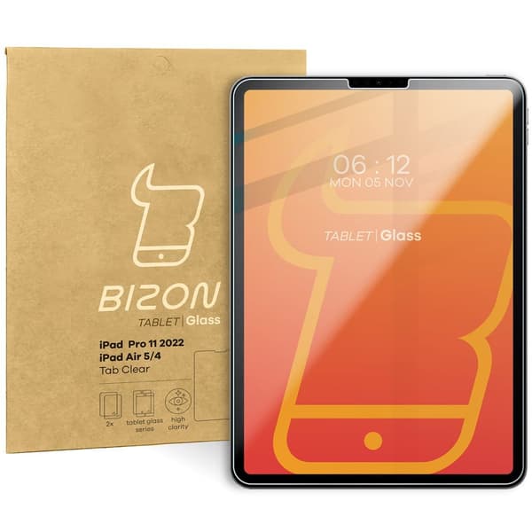 Bizon Glass Tab Klar härdat glas för iPad Pro 11 2022/2021/2020/2018, Air 5/4, 2 stycken