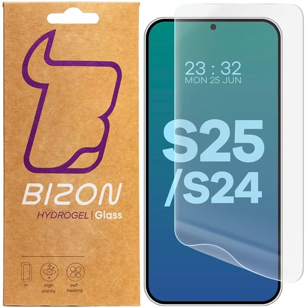 Bizon Glass Hydrogel Frontskærmbeskytter til Galaxy S25 / S24, 2 stk.