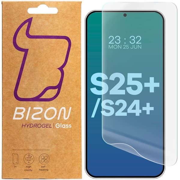 Bizon Glass Hydrogel Frontskærmbeskytter til Galaxy S25 Plus / S24 Plus, 2 stk.