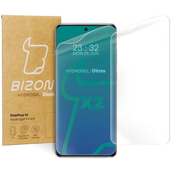 Bizon Glass Hydrogel Skärmskydd till OnePlus 12, 2 st