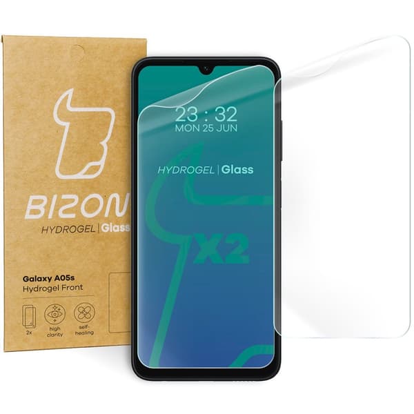 Bizon Glass Hydrogel Frontskærmbeskytter til Galaxy A05s, 2 stk.