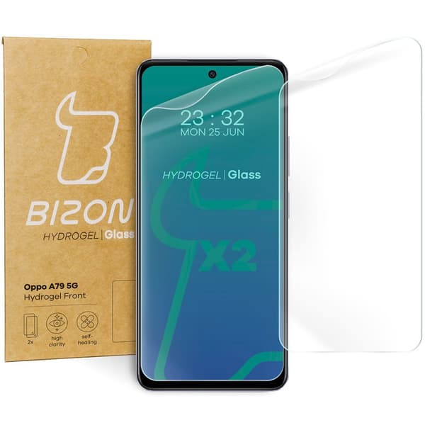 Bizon Glass Hydrogel Frontskærmbeskytter til Oppo A79 5G, 2 stk.