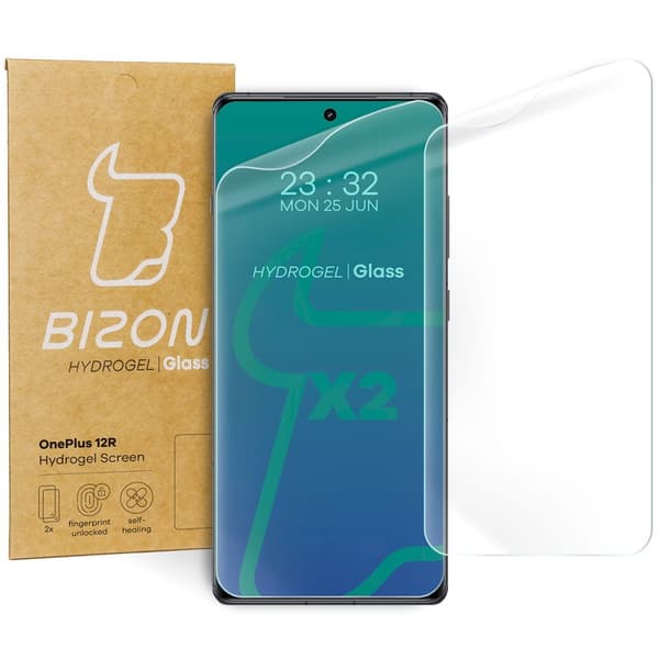 Bizon Glass Hydrogel -näytönsuoja OnePlus 12R:lle, 2 kpl