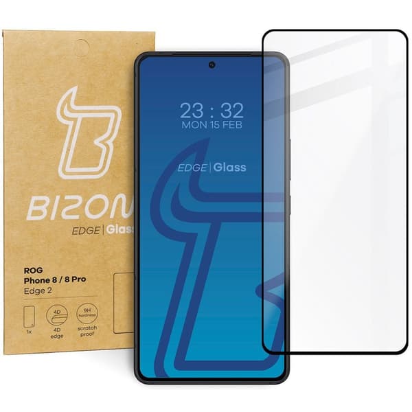 Bizon Glass Edge 2 Härdat Glas för Asus ROG Phone 9 / 9 Pro / 8 / 8 Pro, Asus Zenfone 11 Ultra