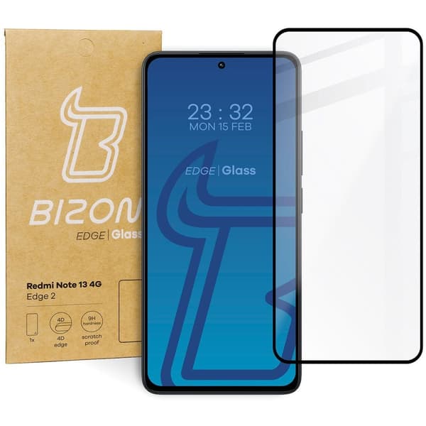 Bizon Glass Edge 2 karkaistu lasi Xiaomi Redmi Note 13 4G:lle
