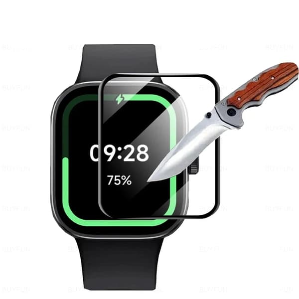 Bizon Glass Watch Edge Hybridglas för Redmi Watch 4, Svart