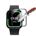 Miniatyrbild 5 av 5: Bizon Glass Watch Edge Hybridglas för Redmi Watch 4, Svart