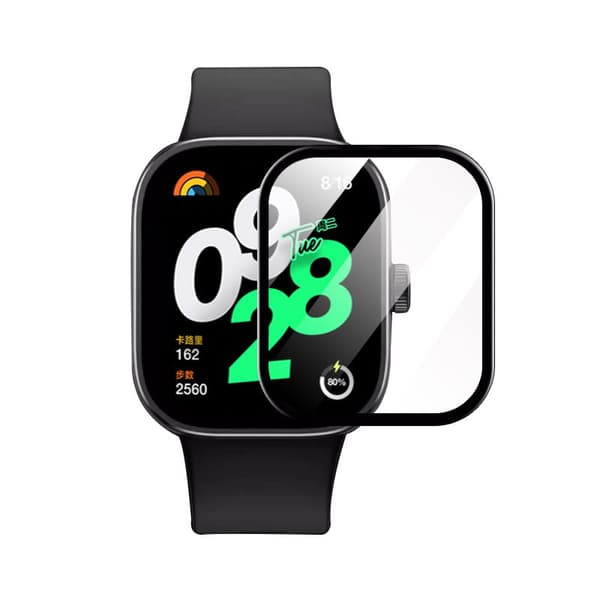 Bizon Glass Watch Edge Hybridglas för Redmi Watch 4, Svart