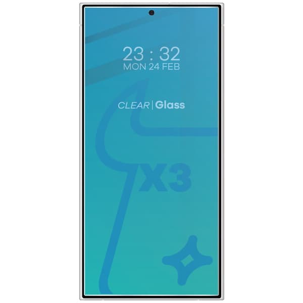 3x Glas + kameraglas BIZON Clear 2-pak til Galaxy S24 Ultra