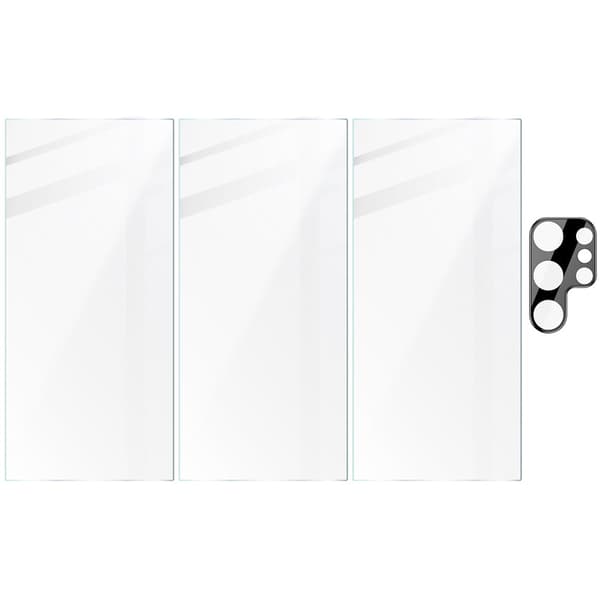 3x Glas + kameraglas BIZON Clear 2-pak til Galaxy S24 Ultra