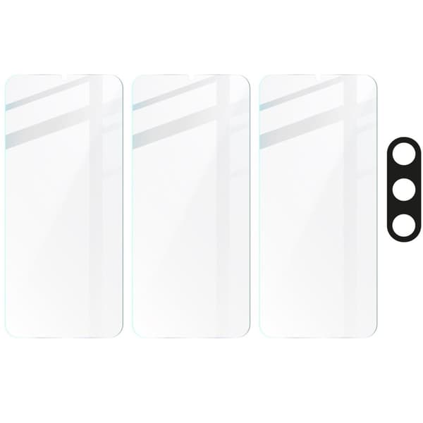 3x Glas + kameraglas BIZON Clear 2-pak til Galaxy A15 4G/5G