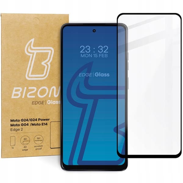Bizon Glass Edge 2 Härdat Glas för Motorola Moto G04/G24/G24 Power/E14
