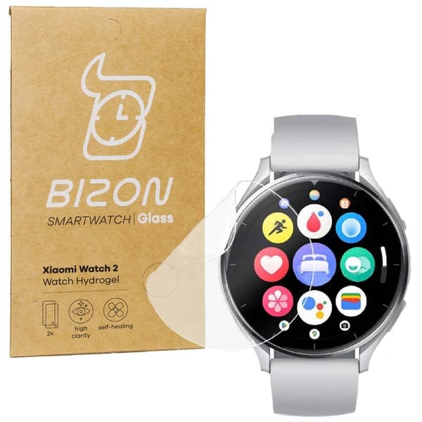 Hydrogelfilm för Bizon Glass Watch Hydrogelskärm för Xiaomi Watch 2, 2 stycken