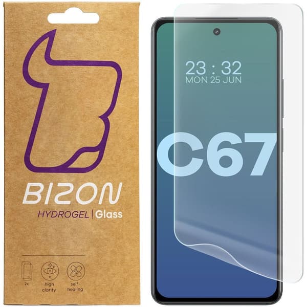Bizon Glass Hydrogel Skärmskydd för Realme C67 4G, 2 stycken