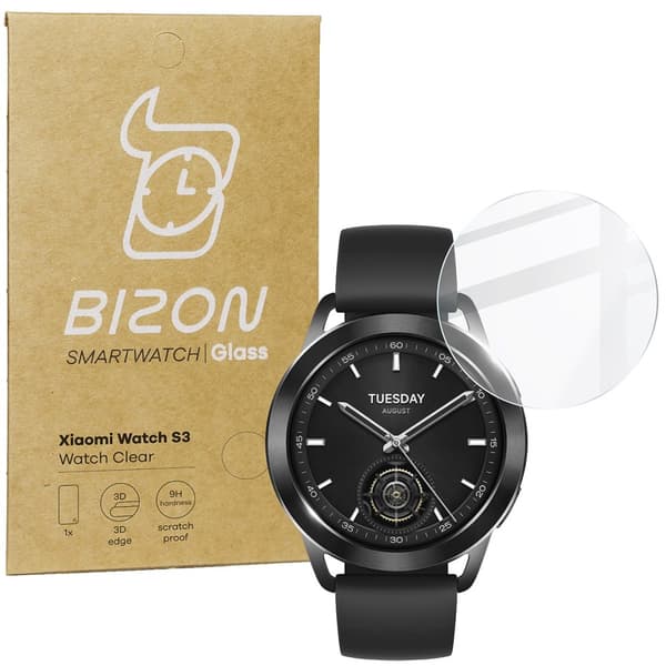 Bizon Glass Watch Klart Härdat Glas för Xiaomi Watch S3