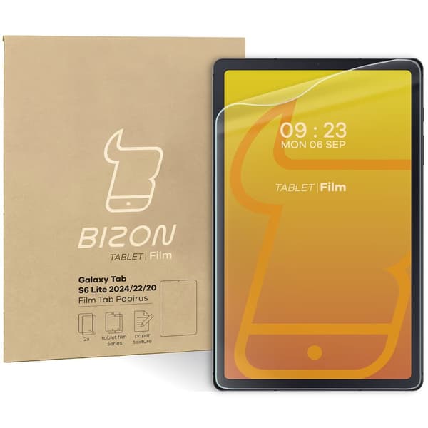 Bizon Film Tab Papirus pappersliknande folie för Galaxy Tab S6 Lite 2024/2022/2020, 2 stycken