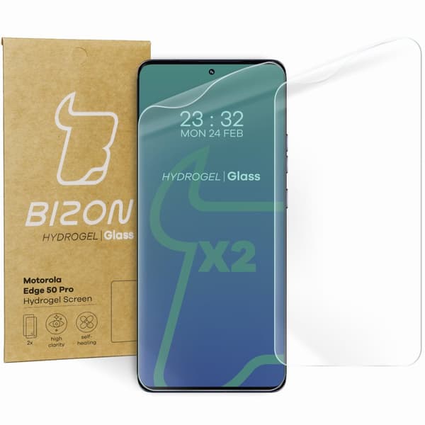 Bizon Glass Hydrogel Skärmskydd till Motorola Edge 50 Pro / Fusion / Ultra, 2 st.