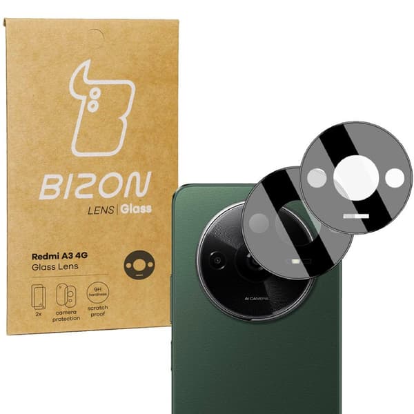 Bizon Glaslins för Xiaomi Redmi A3 4G, 2 stycken