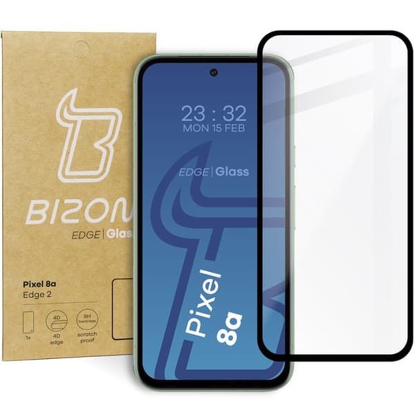 Bizon Glass Edge 2 Härdat Glas för Pixel 8a