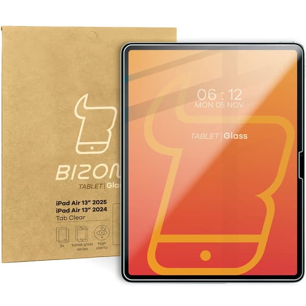 Bizon Glass Tab Klar härdat glas för iPad Air 13" 2025 / 2024, 2 stycken