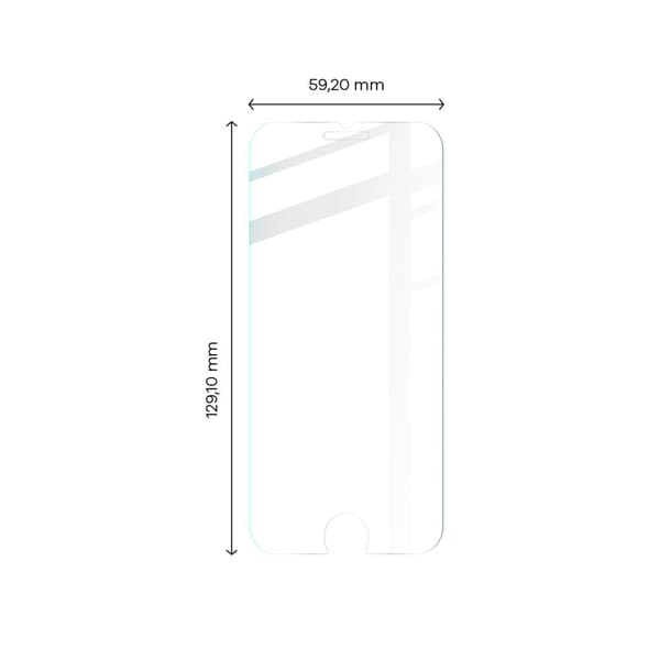Bizon Glass Härdat Glas - 3 st + lins, iPhone SE 2022/2020, 8/7