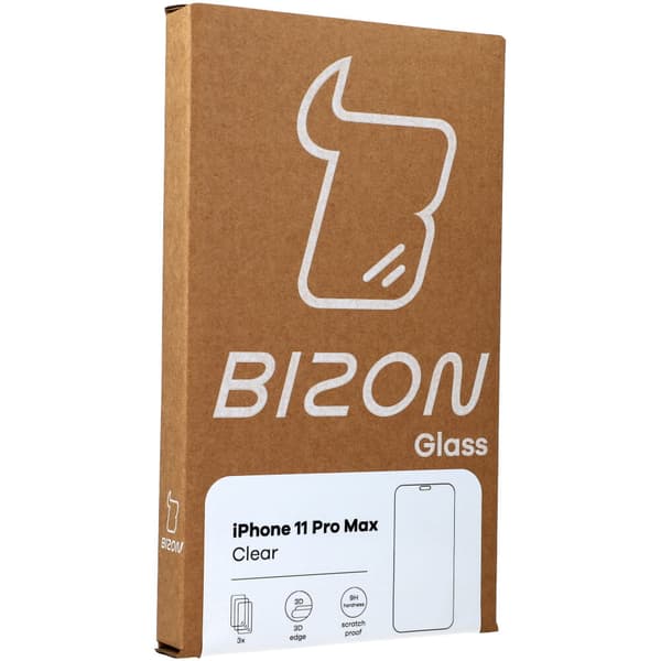 Bizon Glass Kirkas karkaistu panssarilasi - 3 kpl + linssi, iPhone 11 Pro Max