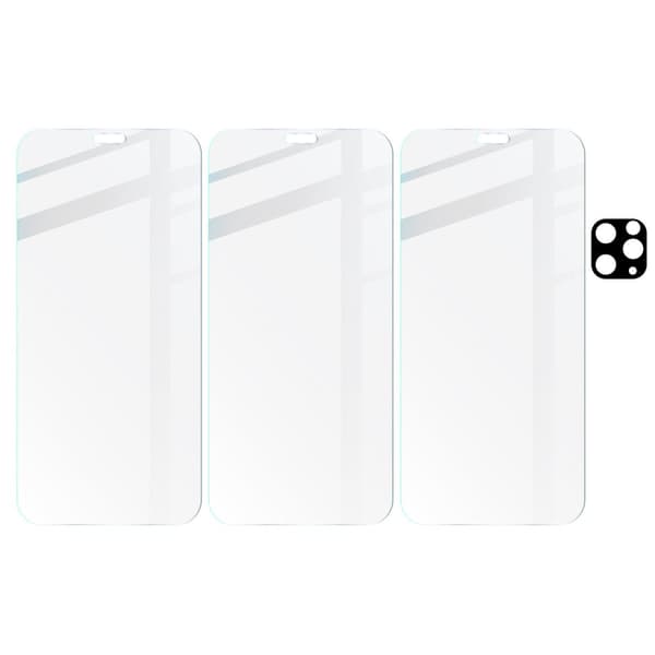 Bizon Glass Kirkas karkaistu lasi - 3 kpl + linssi, iPhone 11 Pro