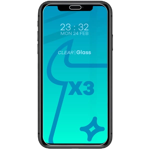 Bizon Glass Klar hærdet glas - 3 stk. + linse, iPhone 11