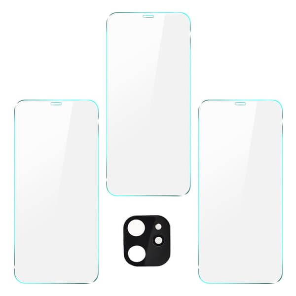 Bizon Glass Klar hærdet glas - 3 stk. + linse, iPhone 11