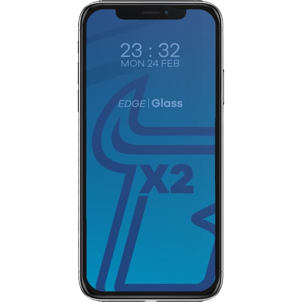 Bizon Glass Edge CF hærdet glas - 2 stk. + linsebeskyttelse, iPhone Xs Max, sort