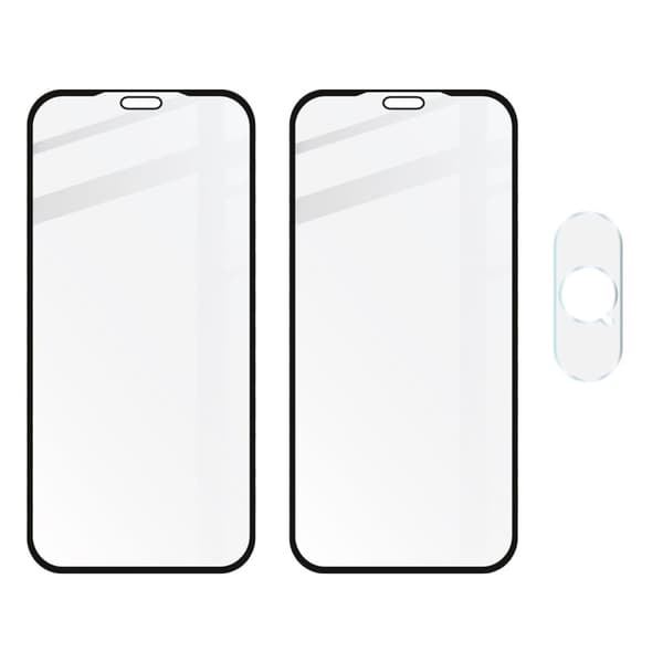 Bizon Glass Edge CF hærdet glas - 2 stk. + linsebeskyttelse, iPhone Xs Max, sort