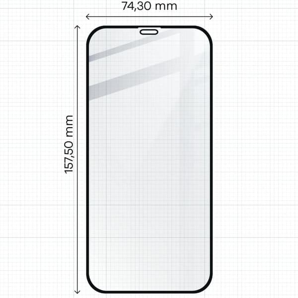Bizon Glass Edge CF hærdet glas - 2 stk. + linsebeskyttelse, iPhone 12 Pro Max, sort