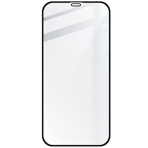 Bizon Glass Edge CF karkaistu lasi - 2 kpl + linssisuoja, iPhone 12 Pro, musta
