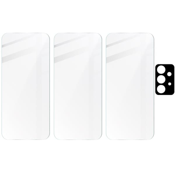 Bizon Glass Kirkas karkaistu lasi - 3 kpl + linssi, Galaxy A52s 5G, A52 4G/5G
