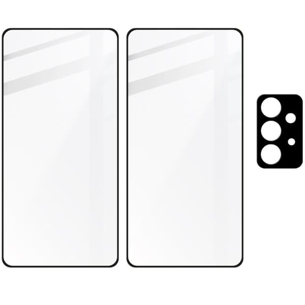 Bizon Glass Edge Hærdet Glas - 2 stk. + linsebeskyttelse, Galaxy A52s 5G, A52 4G/5G, sort